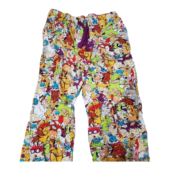 Vintage 90s Nickelodeon Cartoon Pajama Pants Size Large Excellent Rug Rats - Picture 2 of 5
